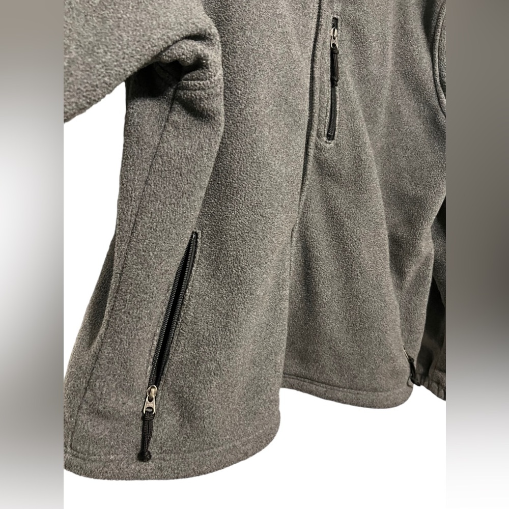 L.L. Bean Fleece Jacket Slightly Fitted Gray Full Zip Polyester Large - Picture 3 of 7